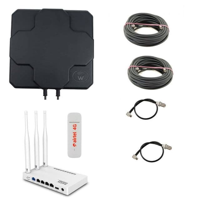 Комплект 3G/4G Інтернет модем Huawei E3372 + Wi-Fi роутер Netis + MIMO антена 22 Дб(швидкість до 150