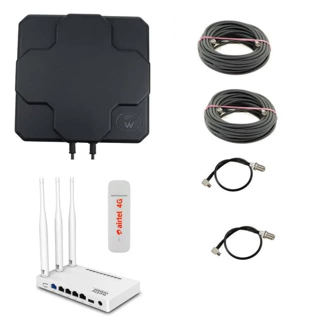 Комплект 3G/4G Інтернет модем Huawei E3372 + Wi-Fi роутер Netis + MIMO антена 22 Дб(швидкість до 150