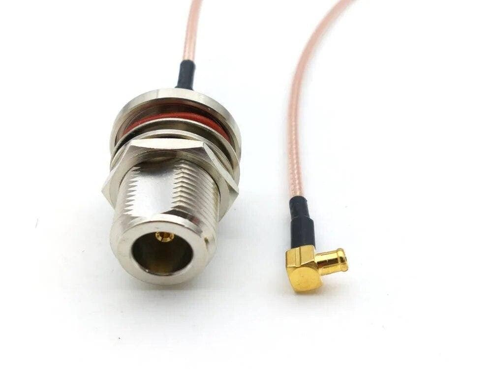 Кабельний перехідник кутовий MCX male — N female RG-316 20 см