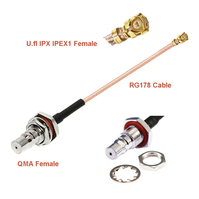 Кабельний перехідник QMA female-IPEX1 Female 20 см RG178