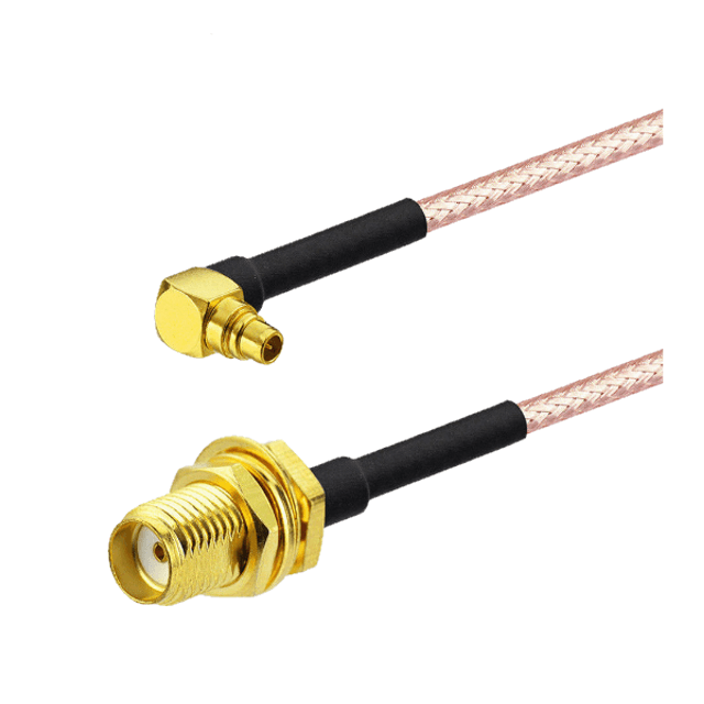 Кутовий кабельний перехідник MMCX male — SMA female RG-178 20 см