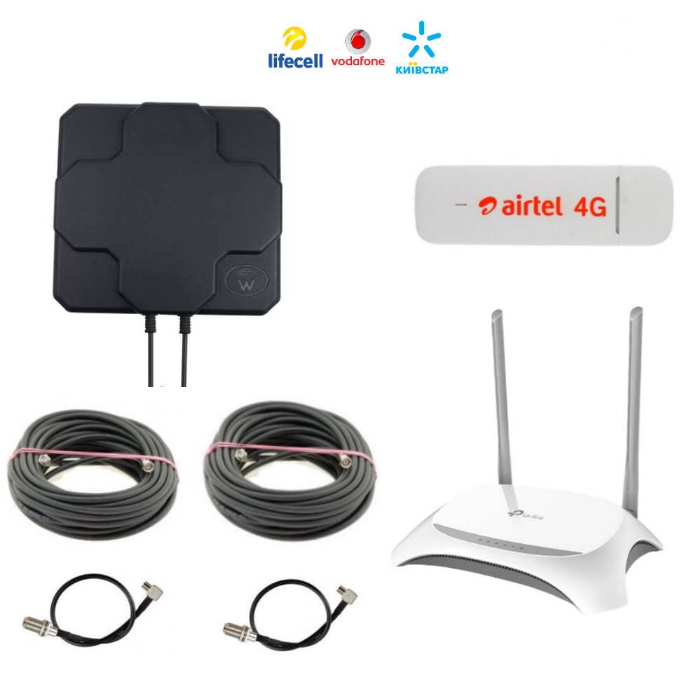 Комплект 4G Інтернет-модем Huawei E3372 + Wi-Fi роутер + MIMO антена 22 дБ