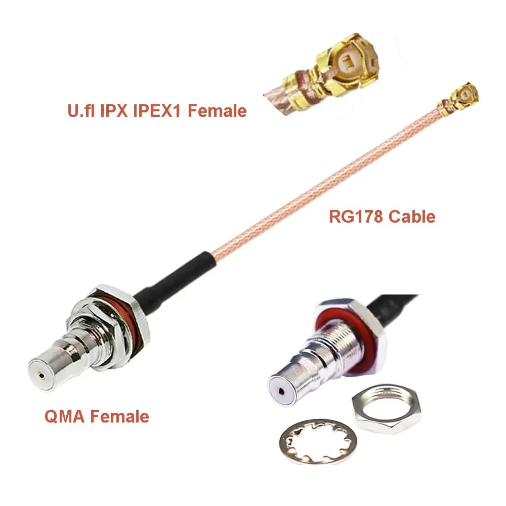 Кабельний перехідник QMA female-IPEX1 Female 20 см RG178