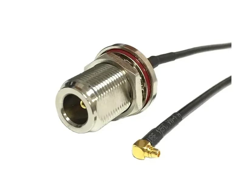 Кутовий кабельний перехідник MMCX male — N female RG-174 20 см