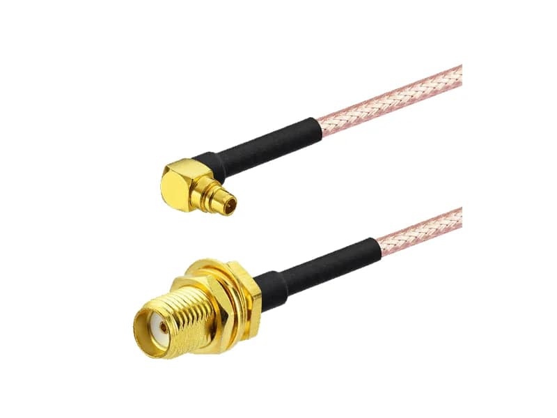 Кутовий кабельний перехідник MMCX male — SMA female RG-178 20 см